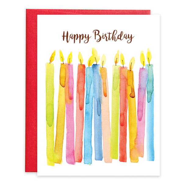 Birthday card - Watercolor Candles