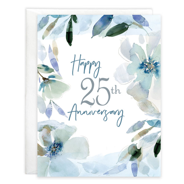 Anniversary card - 25th Anniversary Flowers - 25 Years