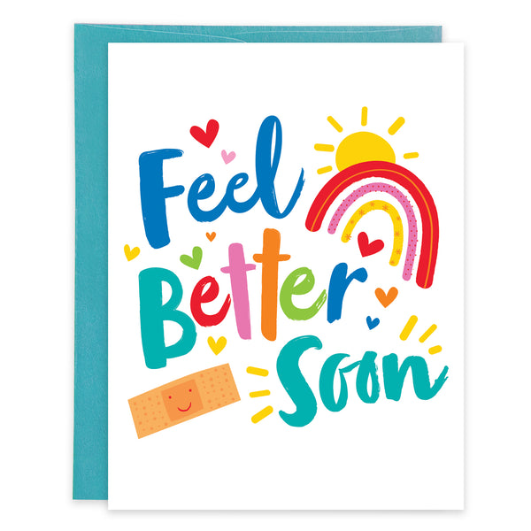 Get Well card - Bandaid/Rainbow
