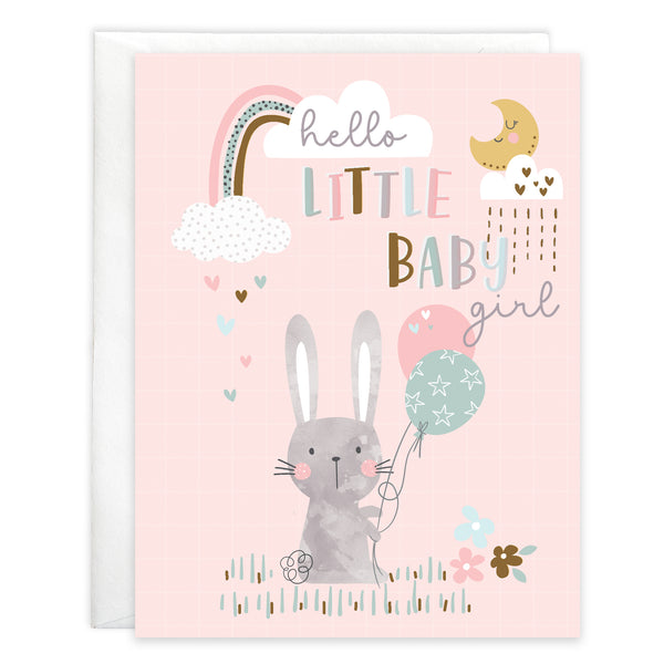 Baby Card - Bunny and Balloons