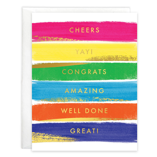 Congratulations card - Color Brush Strokes
