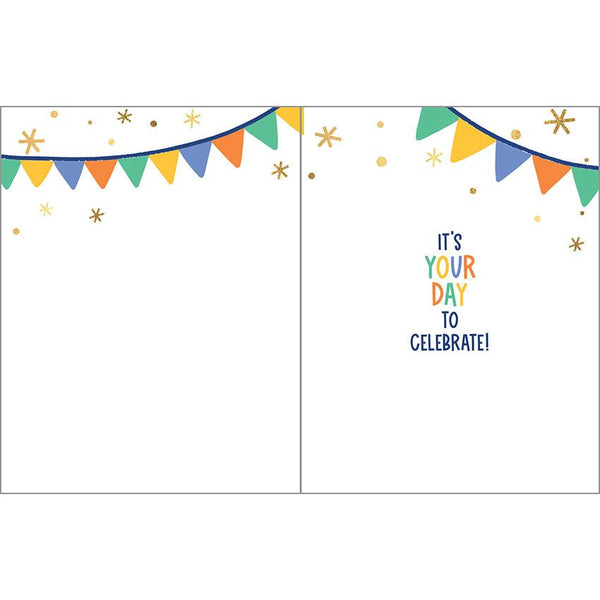 Birthday card  - Banners on Blue