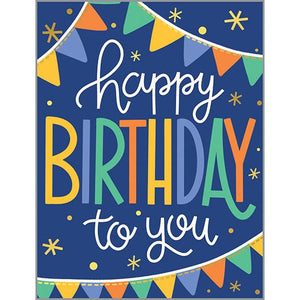 Birthday card  - Banners on Blue