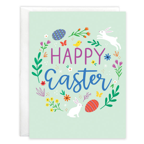 Easter Card - Bunny Wreath