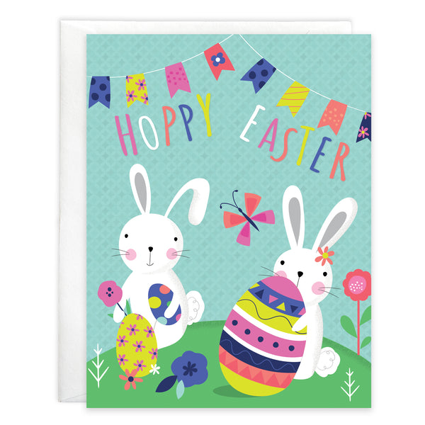 Easter Card - Bunnies and Eggs