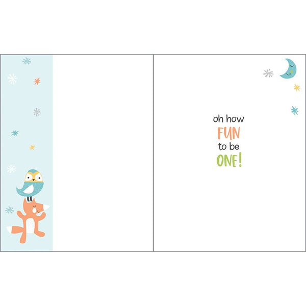 Birthday card  - 1st Birthday Forest Animals, Gina B Designs