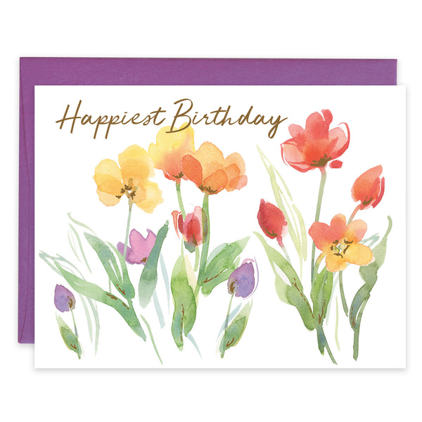 Birthday card  - Tulip Garden