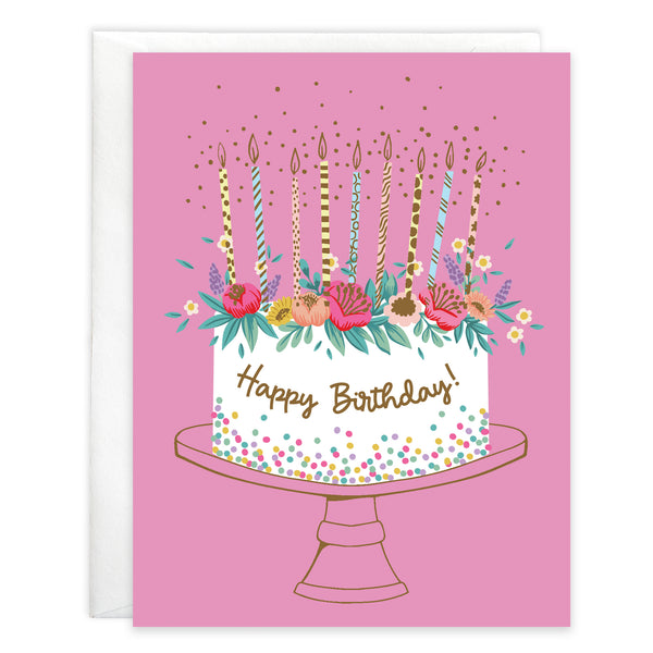 Birthday card  - Flower Birthday Cake
