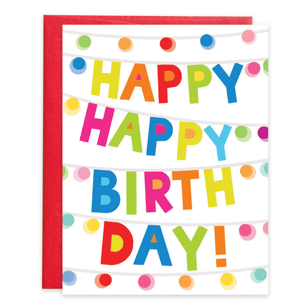Birthday card  - Happy Happy Lights