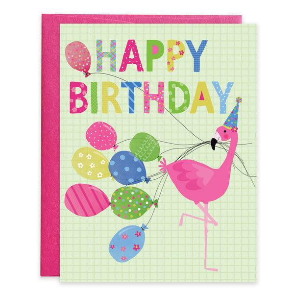 Birthday card  - Flamingo