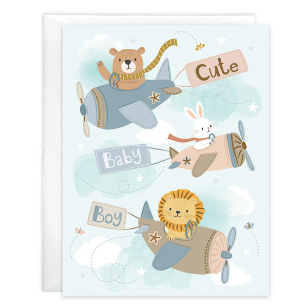 Baby card - Baby Boy Airplanes