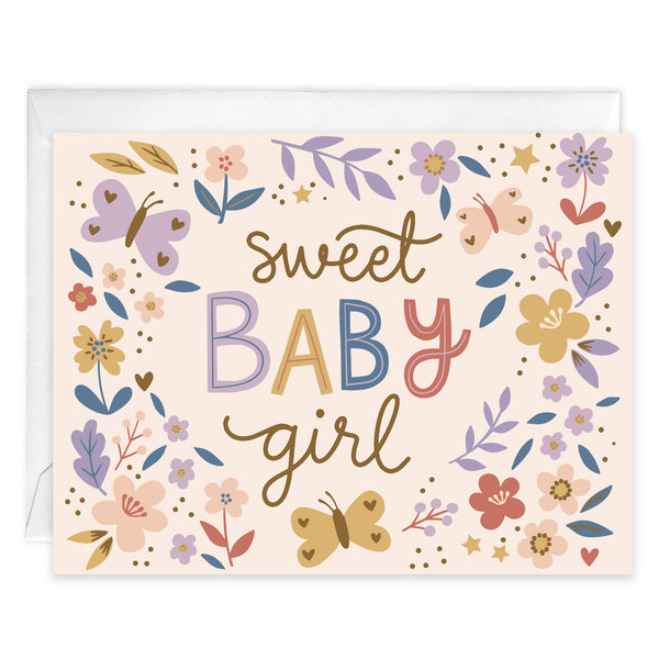 Baby card - Baby Girl Flowers