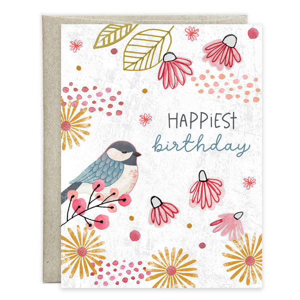 Birthday card  - Chickadee Flowers