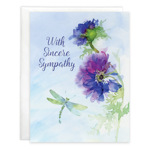 Sympathy card  - Blue Anemones