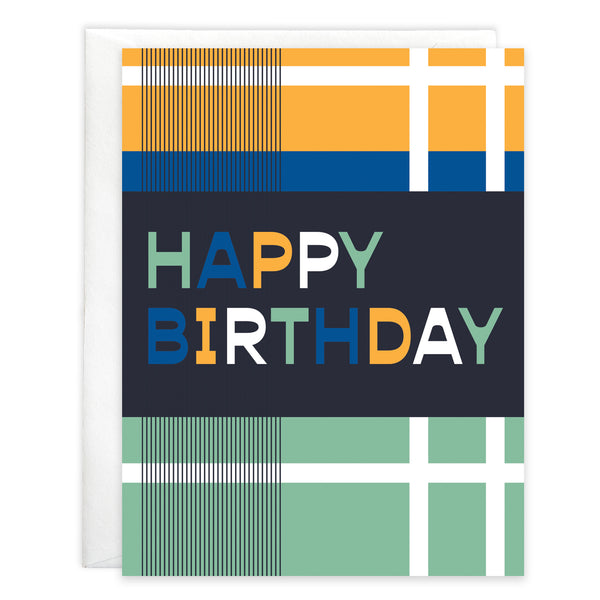 Birthday card  - Mod Plaid