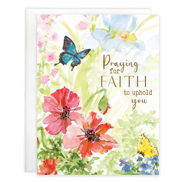 {with scripture} Sympathy Card - Poppies & Butterflies