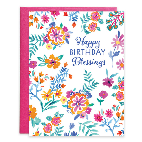 {with scripture} Birthday Card - Flowers & Flourishes