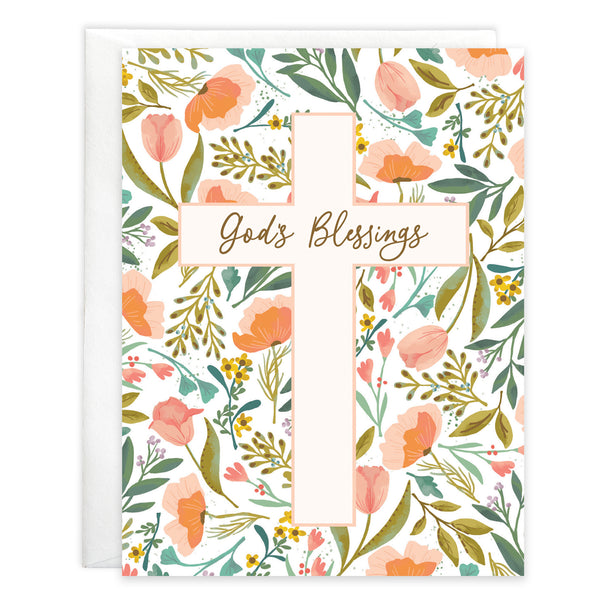{with scripture} Religious Card - Tulip Cross