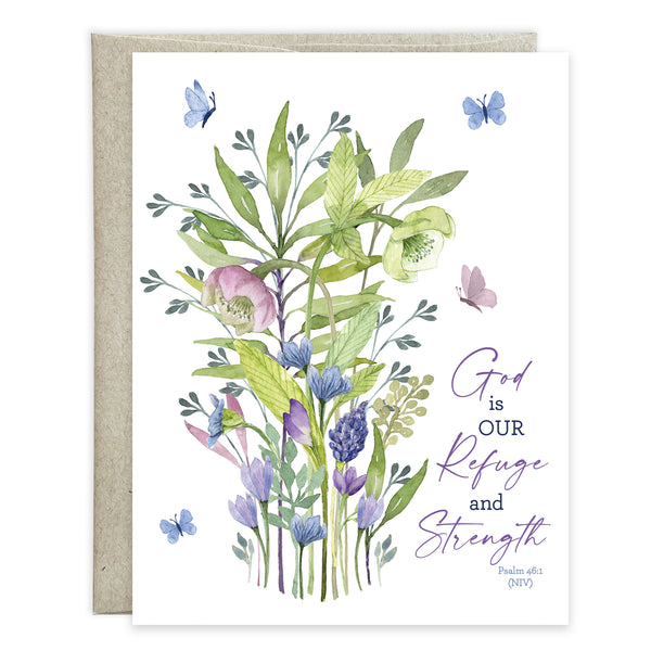 {with scripture} Sympathy Card - Purple Stems/Butterflies
