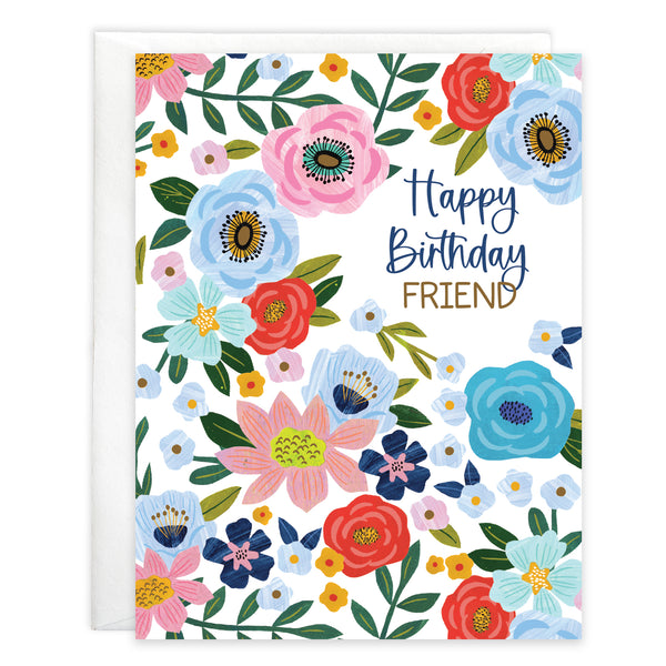 {with scripture} Friend Birthday Card - Friendly Flowers