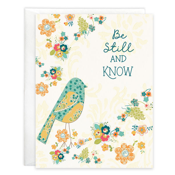 {with scripture} Thinking of You card - Be Still Bird