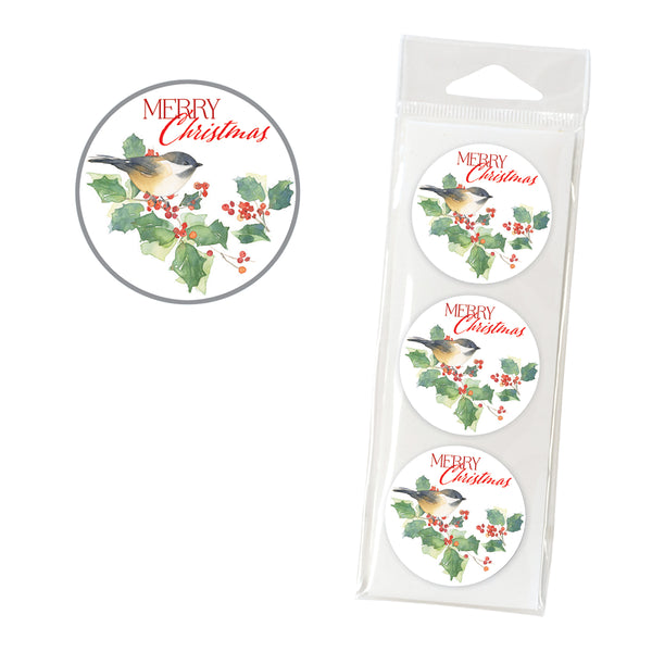 Holiday Envelope Seals - Holly Chickadee, Gina B Designs