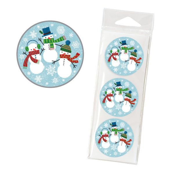Holiday Envelope Seals - 3 Snowmen
