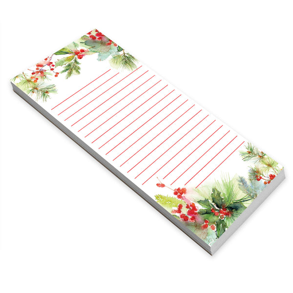 Holiday List Pad- Holly Pine & Berries