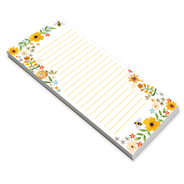 List Pad- Bees Flowers and Honeycombs
