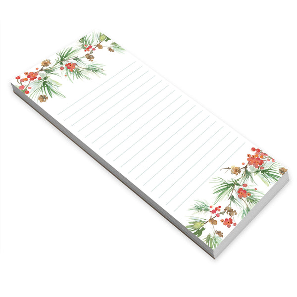 Holiday List Pad- Pine Bough Border