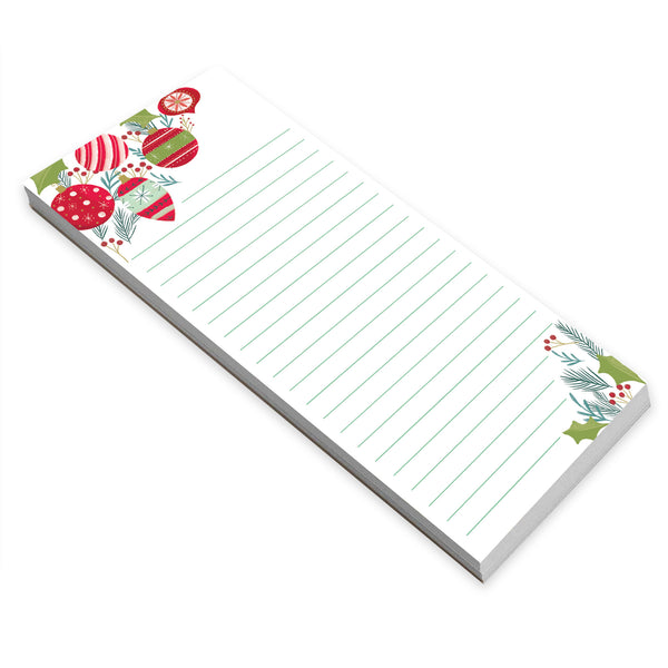 Holiday List Pad- Christmastime Ornaments