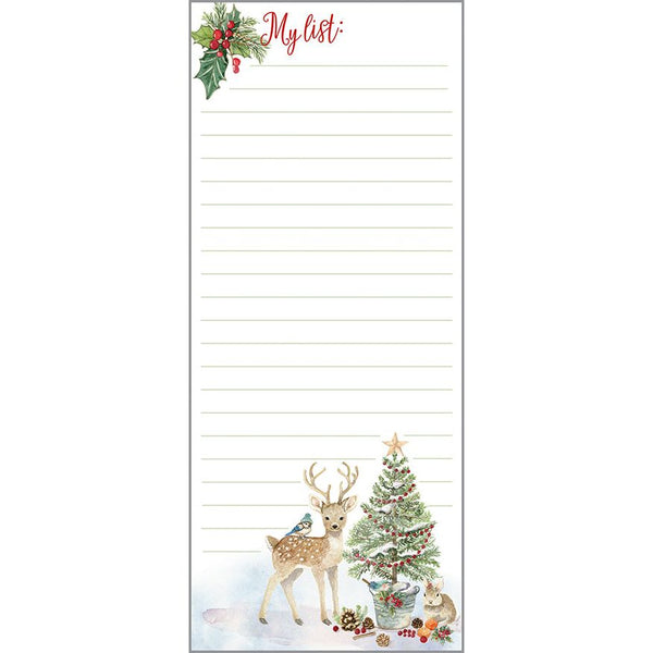 Holiday List Pad - Forest Animals Christmas