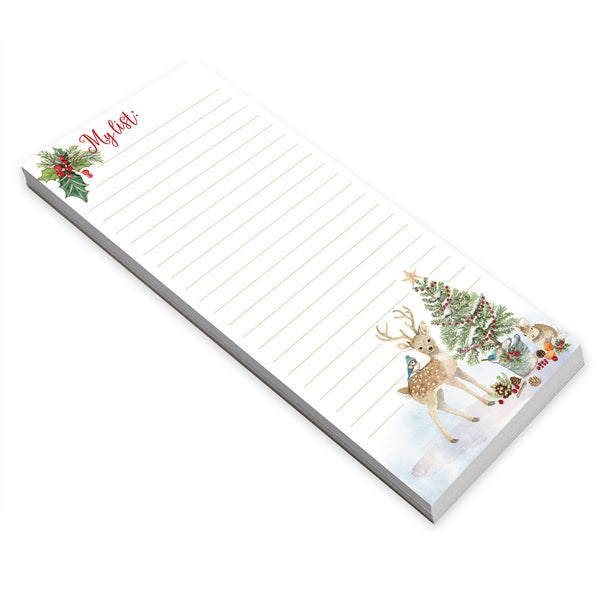 Holiday List Pad - Forest Animals Christmas