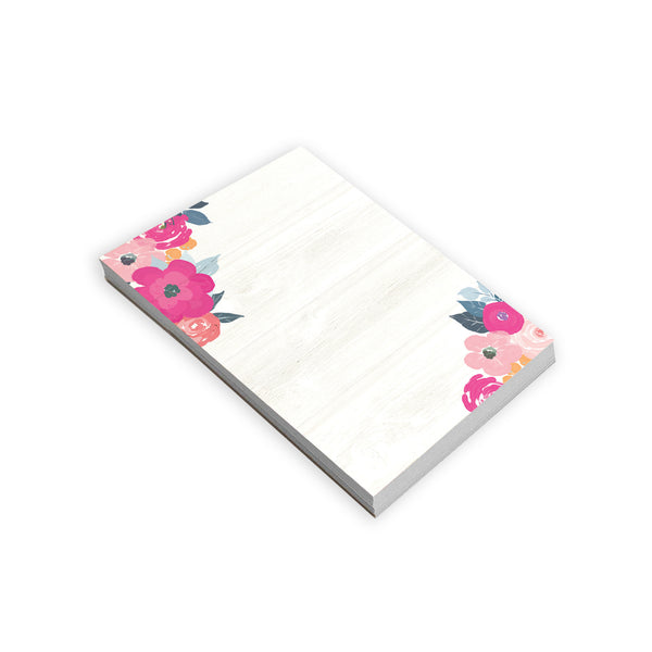 Memo Pad -  Magenta Flowers