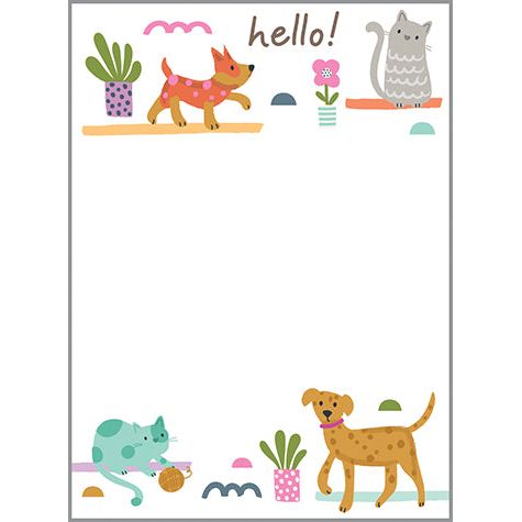 Memo Pad - Cats and Dogs, Gina B Designs