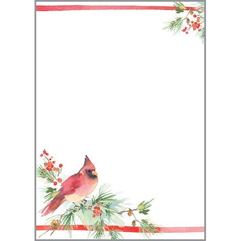 Holiday Memo Pad - Cardinal Pine/Berries