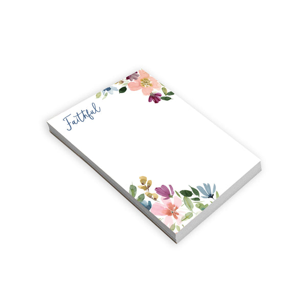 {with scripture} Memo Pad -  Faithful Flowers