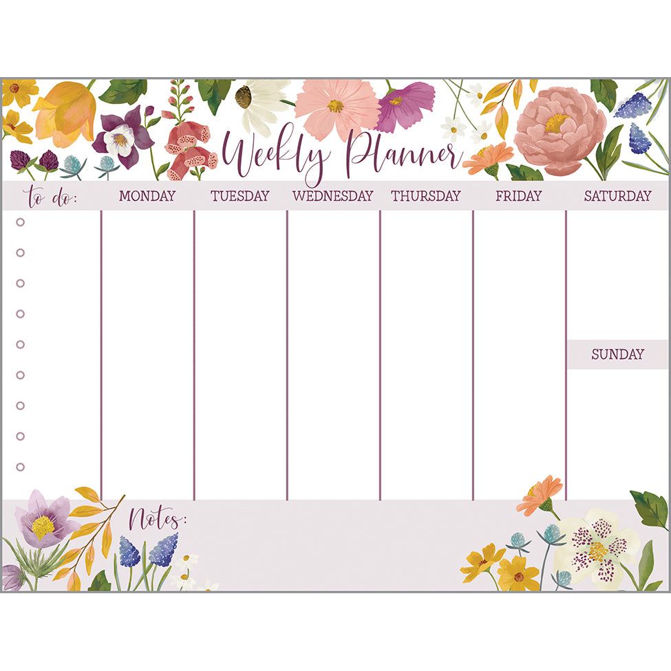 Weekly Planner Pad - Garden Flowers – Gina B Designs