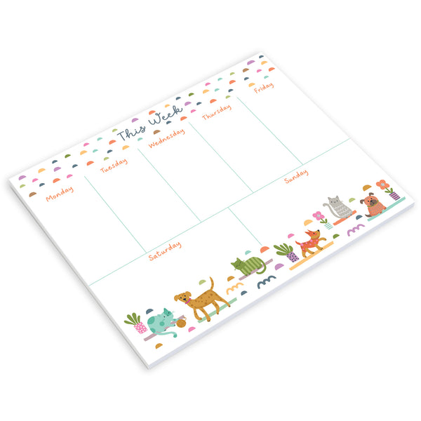 Weekly Planner Pad - Cats and Dogs