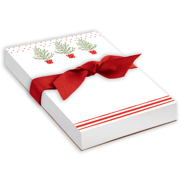 Holiday Chunky Bow Pad - Polka Dot Tree
