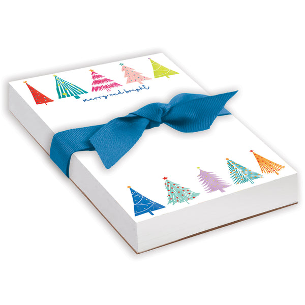 Holiday Chunky Bow Pad - Festive Trees