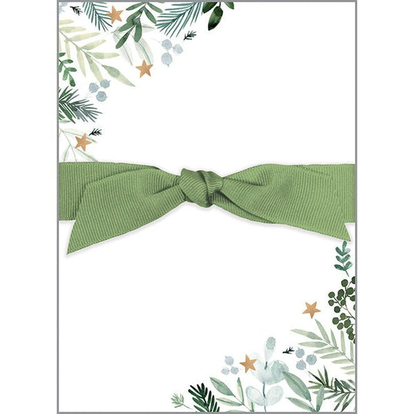Holiday Chunky Bow Pad - Stars & Greens