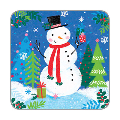 Holiday Paper Coasters-Christmas Snowman