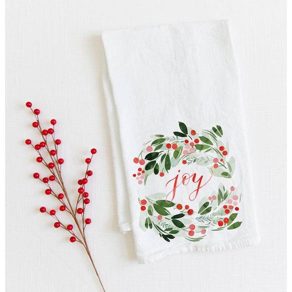 Holiday Tea Towel - Christmas Botanical