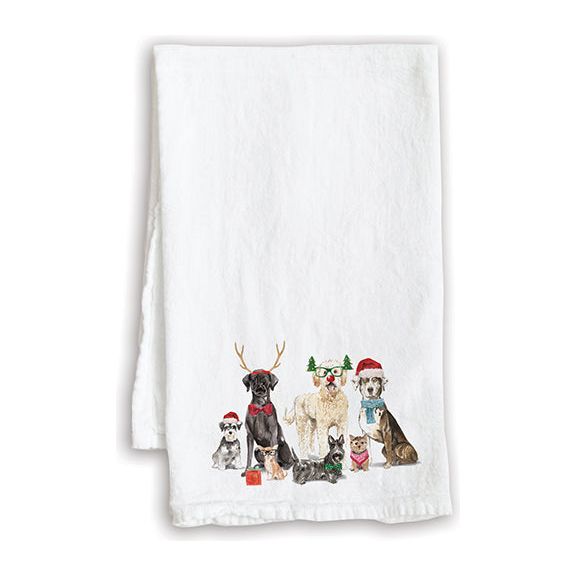 Holiday Tea Towel - Christmas Dogs
