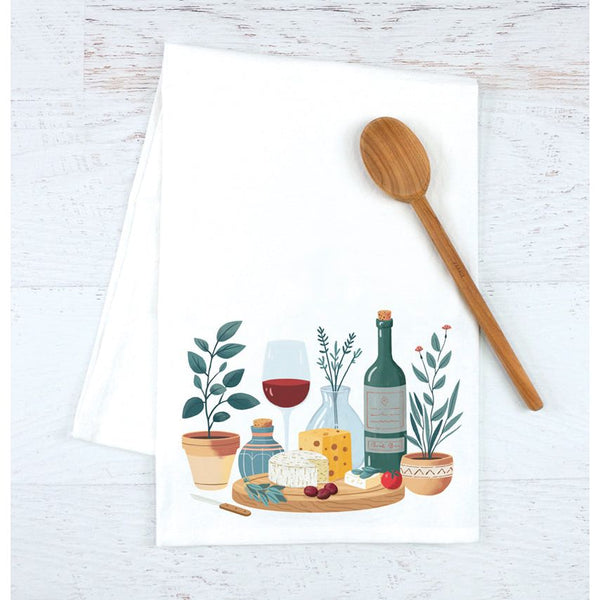 Tea Towel - Wine & Cheese