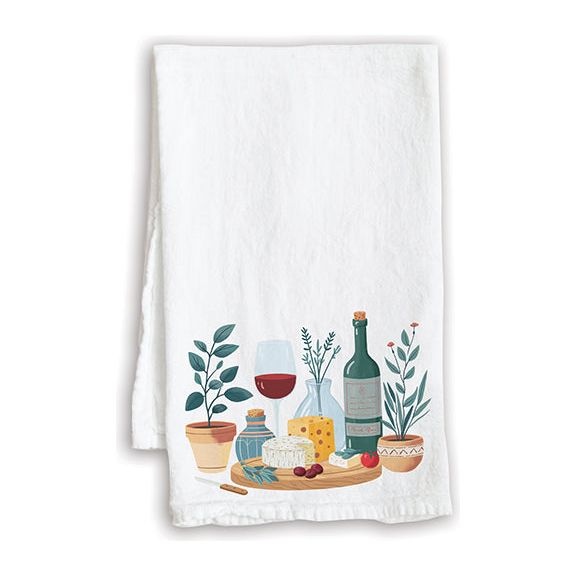 Tea Towel - Wine & Cheese