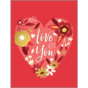 Valentine card - Love you Flowers, Gina B Designs