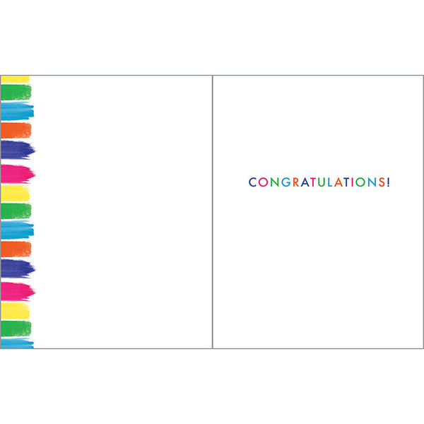 Congratulations card - Color Brush Strokes, Gina B Designs