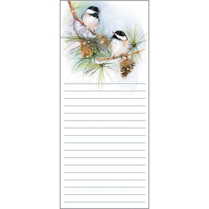 Holiday List Pad- Chickadees on Pine